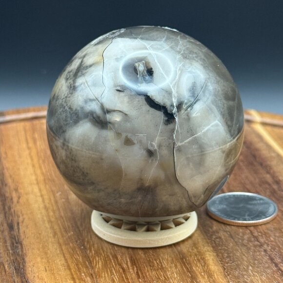 Volcanic Agate Sphere #4 62.8mm  Rocks and Minerals 318g - Picture 5 of 11